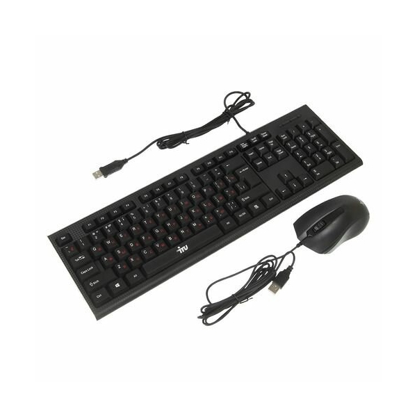 Технопапа · Комплект (клавиатура+мышь) Oklick 621M IRU, USB, проводной, черный [475653]