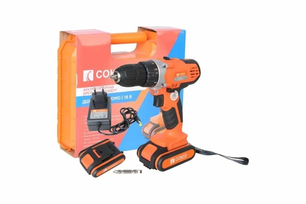 Технопапа · Шуруповерт СОЮЗ ДШС-18-2К-ПРОМО, аккумуляторный, 2-скоростной, с кейсом