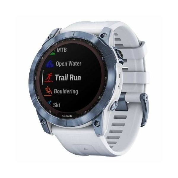 Технопапа · Смарт-часы Garmin Fenix 7X, 1.4", белый/синий [010-02541-15]