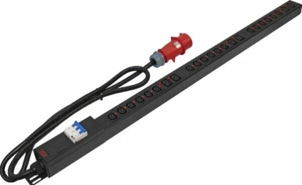 Технопапа · Блок распределения питания Powercom PDU-32AV24-18C3-6C9-3P верт. размещ. C13 C19 32A IEC 60309 2м