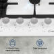 Технопапа · Варочная панель газовая MAUNFELD EGHE.64.43CW/G белая, встраиваемая, 3 конфорки и 1 WOK, газ-контроль, 59 см