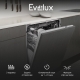 Технопапа · Посудомоечная машина встраиваемая Evelux BD 4502 узкая, 10 комплектов, 8 программ, луч на полу