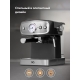 Технопапа · Кофеварка рожковая с капучинатором BQ CM1006 Черно-серебристая с подогревом чашек / 850 Вт / 15 бар / 1,5л
