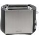 Технопапа · Тостер Polaris PET0812A черный/матовый, мощность 800Вт, 2 отсека, 6 режимов работы
