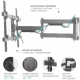 Технопапа · Кронштейн для телевизора настенный наклонно-поворотный Arm Media PARAMOUNT-70 / до 90 дюймов / vesa 600x400