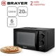 Технопапа · Микроволновая печь BRAYER BR2500, 700 Вт, 20 л, 6 режимов, чёрная