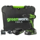 Технопапа · Дрель-шуруповерт Greenworks GD24DD35, 24V, бесщеточная, 35Нм, без АКБ и ЗУ, 3704007