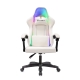 Технопапа · Кресло игровое Knight Wolf RGB белый экокожа/сетка с подголов. крестов. пластик