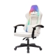 Технопапа · Кресло игровое Knight Wolf RGB белый экокожа/сетка с подголов. крестов. пластик