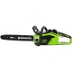 Технопапа · Цепная пила аккумуляторная GreenWorks GD40CS18 40V, 40 см, бесщеточная, до 1.8 КВт, с 1хАКБ 2Ач c USB и ЗУ 2005807USB2