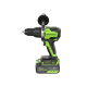 Технопапа · Дрель-шуруповерт ударная Greenworks 24V, бесщеточная ,70/140Нм, аnti-kickback, 2x4Ач, ЗУ