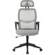 Технопапа · Кресло руководителя Бюрократ Wise серый, сетка/ткань, с подголов. крестов. пластик